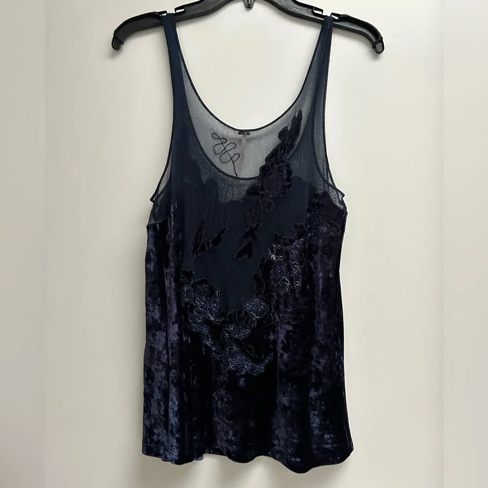 Free People Velvet & Sheer Top - Picture 5 of 7